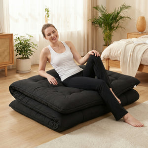CONCETTA Memory Foam Futon Mattress, Twin Size, Foldable Tatami Floor Mattress with Storage Bag