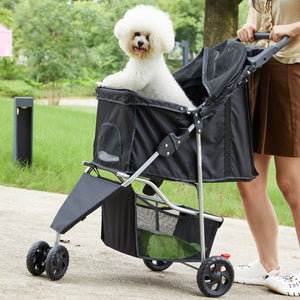 CONCETTA 3-Wheel Foldable and Waterproof Pet Stroller - Jogger Stroller for Small and Medium Dogs and Cats with Cup Holder and Removable Liner