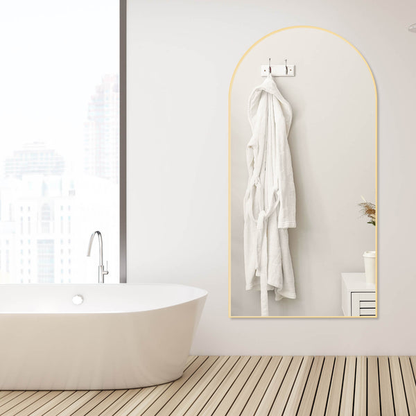 JOINSUN Floor Standing Mirror, Wall Mirror with Stand Aluminum Alloy Thin Frame