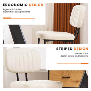 CONCETTA Dining Chairs Set of 2, Modern Kitchen Dining Room Accent Chairs with Faux Leather Cushion Seat & Metal Legs for Kitchen, Living Room