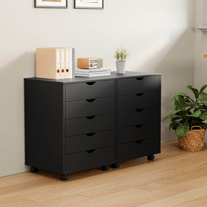 CONCETTA 5 Drawer Chest of Drawers, Wooden Dresser, Removable Storage Cabinet, Can be placed under Desk, Suitable for Home, Office