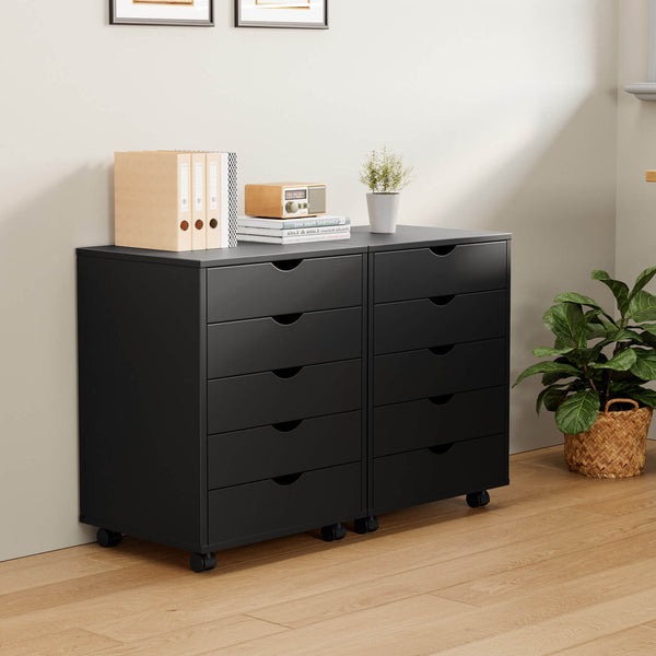 CONCETTA 5 Drawer Chest of Drawers, Wooden Dresser, Removable Storage Cabinet, Can be placed under Desk, Suitable for Home, Office