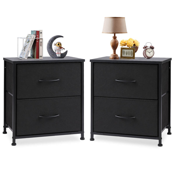 CONCETTA 2 Piece Nightstand Set - 2 Storage Drawers, Bedside Furniture End Table, Suitable for Living Room, Bedroom, Closet