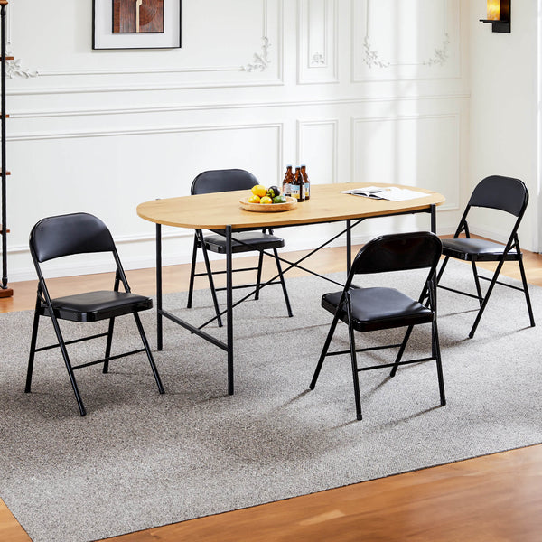 CONCETTA Genuine Leather Folding Chair - Soft and comfortable, easy to carry and store, suitable for events, weddings, parties, home, office