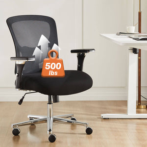CONCETTA Ergonomic Home Office Adjustable Lumbar Support and Wheels, 3D Armrest, Wide Heavy Duty Computer Task Chairs for Adults