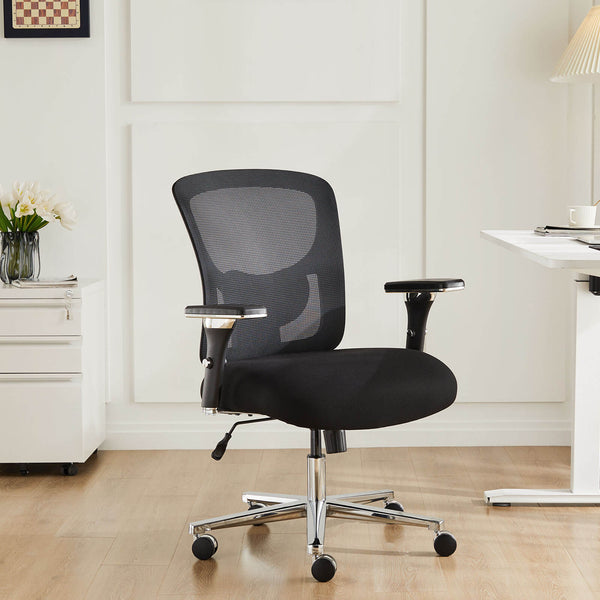 CONCETTA Ergonomic Home Office Adjustable Lumbar Support and Wheels, 3D Armrest, Wide Heavy Duty Computer Task Chairs for Adults