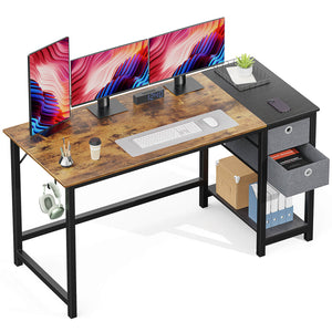 CONCETTA Computer Desk -40/47/55 inch Desk Study Desk with 2 Drawer Storage Shelf Headphone Hook for Bedroom, Game Room, Office, Living Room