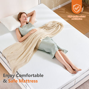 CONCETTA Gel Memory Foam Mattress Topper Full Size, Bed Topper with Removable Soft Cover, White