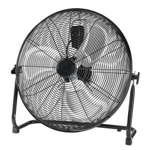 SHOUFTW High Velocity Industrial Floor Fan, 3-Speed Heavy Duty Metal Air Circulator with 120° Tilt Head, Black