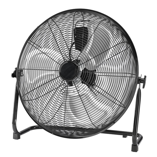 SHOUFTW High Velocity Industrial Floor Fan, 3-Speed Heavy Duty Metal Air Circulator with 120° Tilt Head, Black