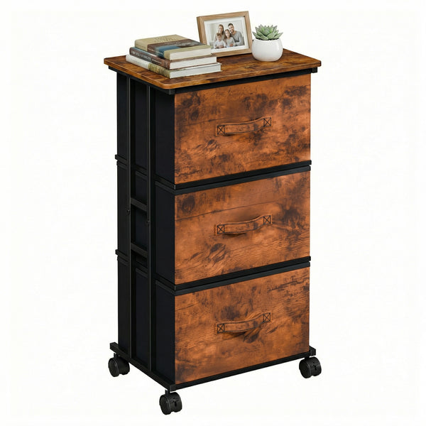 CONCETTA Dresser Storage with 3 Drawers,Item Storage with Wheels, for Home Office