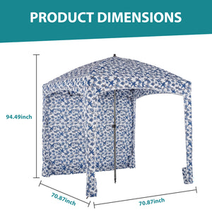 SHOUFTW Beach Cabana - 6 x 6 ft Cool Beach with Detachable Side Wall & Carry Bag, UPF 50+ for Beach, Camping, Park
