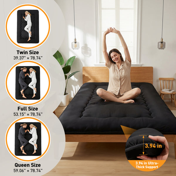 CONCETTA Memory Foam Futon Mattress, Twin Size, Foldable Tatami Floor Mattress with Storage Bag