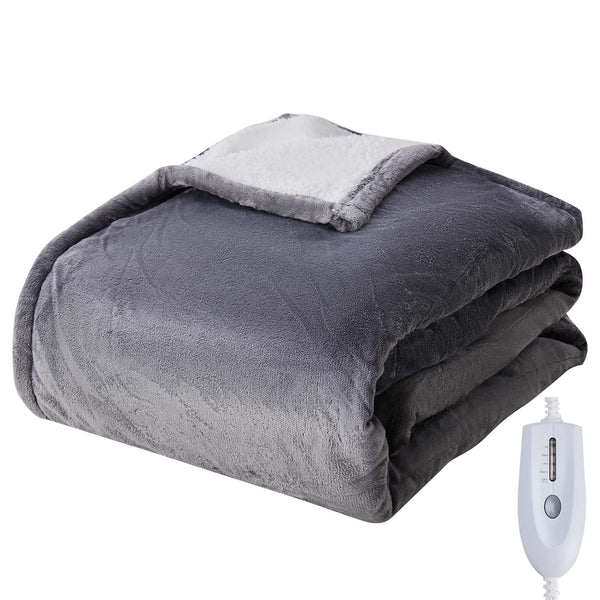 CONCETTA Heated Blanket, ETL Certificated Heating Electric Blanket with 10 Heat Levels, Machine Washable Winter Warmer with Over-Heat Protection, Grey