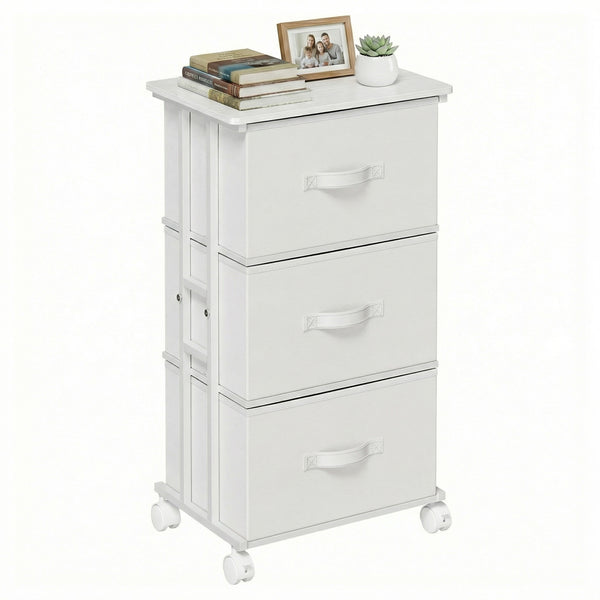 CONCETTA Dresser Storage with 3 Drawers,Item Storage with Wheels, for Home Office