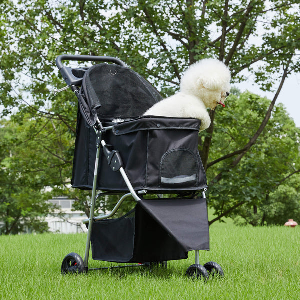 CONCETTA 3-Wheel Foldable and Waterproof Pet Stroller - Jogger Stroller for Small and Medium Dogs and Cats with Cup Holder and Removable Liner