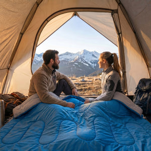 CONCETTA Lightweight Double Sleeping Bag for Adults in Cold & Warm Weaher, Waterproof & Machine Washable for Camping/Backpacking/Hiking