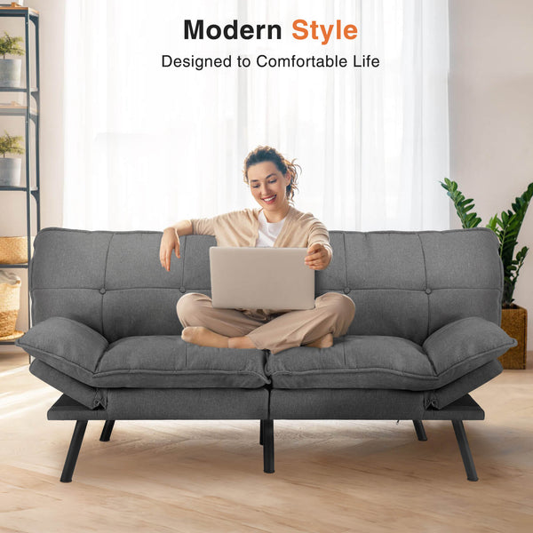 CONCETTA Sleeper Futon Sofa Couch Bed-Memory Foam Couch, Convertible Living Room Couch, Apartment, Studio, Office, Meeting, Living Room