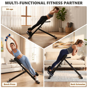 CONCETTA Roman Chair Hyperextension Bench, Adjustable Back Extension Machine with Foldable Design, Heavy Duty Frame for Glutes, Hamstrings & Core Workout