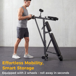 CONCETTA Multi-Functional FID Weight Bench for Full All-in-One Body Workout – Hyper Back Extension, Roman Chair, Adjustable Ab Sit-up Bench, Incline/Decline Bench, Flat Bench