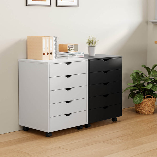 CONCETTA 5 Drawer Chest of Drawers, Wooden Dresser, Removable Storage Cabinet, Can be placed under Desk, Suitable for Home, Office