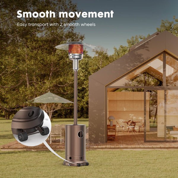 CONCETTA 48,000 BTU Propane Patio Heater ,Outdoor Heater with Wheels for Home&Commercial Use in Backyard, Garden