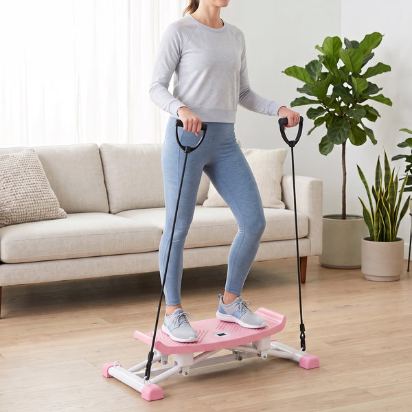 CONCETTA Rocking Stepper Exercise Machine with LCD Monitor & Resistance Bands,Stair Master for Legs, Core Workout, Home Gym