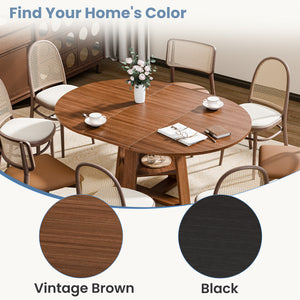 CONCETTA Extendable Dining Table for 4-8, Space-Saving with Storage Shelf, Adjustable Oval Design for Kitchen and Living Room