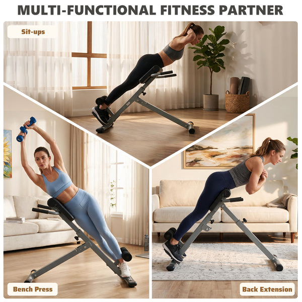 CONCETTA Roman Chair Hyperextension Bench, Adjustable Back Extension Machine with Foldable Design, Heavy Duty Frame for Glutes, Hamstrings & Core Workout