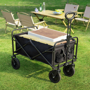 CONCETTA Wagons Carts Foldable with All-Terrain Wheels - foldable, extra large capacity, with drink holder, Suitable for Camping Sports Outdoor Activities