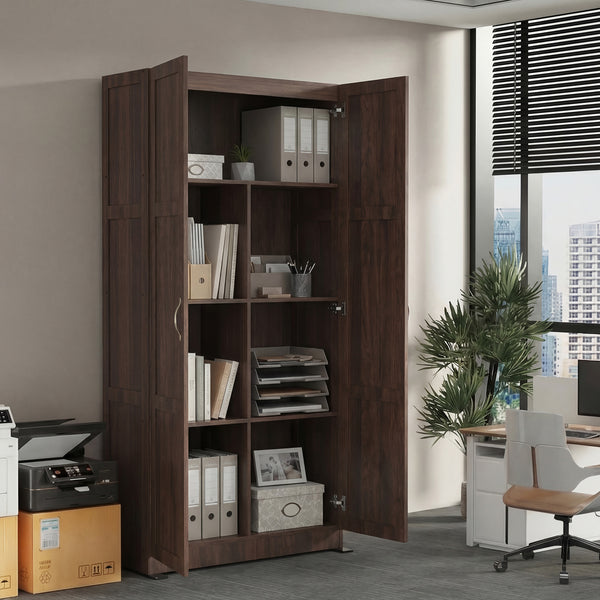 CONCETTA 71 inch Wooden Storage Cabinet, Freestanding Cupboard, 4-Tier Home Organizer for Kitchen, Living Room, Bedroom, Pantry