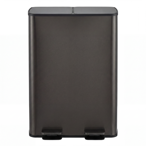 CONCETTA Dual Compartment Trash Can, Kitchen Garbage Can Recycling Bin with Soft-Close Foot Pedal and emovable Inner Buckets, Fingerprint-Resistant, 2 x 8 Gallon