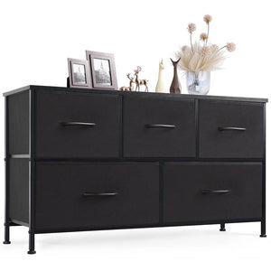 CONCETTA 38 in 5 Drawers Dresser Chest of Drawers,Metal Frame and Wood Top