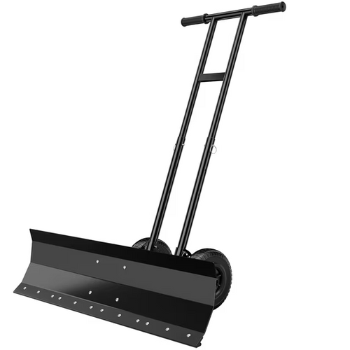 CONCETTA 36" Snow Pusher with Wheels, Wheeled Snow Plow Shovel with Galvanized Steel Blade, Adjustable Handle & Blade Angle, Snow Removal Tool for Driveways & Sidewalks