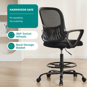 CONCETTA Tall Office Chair for Standing Desk with Adjustable Foot Ring,Counter Height Office Chairs