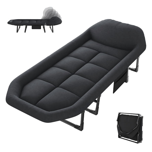 CONCETTA 71 Inch Camping Cot Extra Wide, Heavy-Duty Oxford Fabric, Portable Folding Sleeping Bed