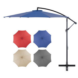 CONCETTA 10ft Offset Outdoor Patio Umbrella with Easy Tilt & Crank, Adjustable Polyester Shade for Garden, Backyard, Poolside