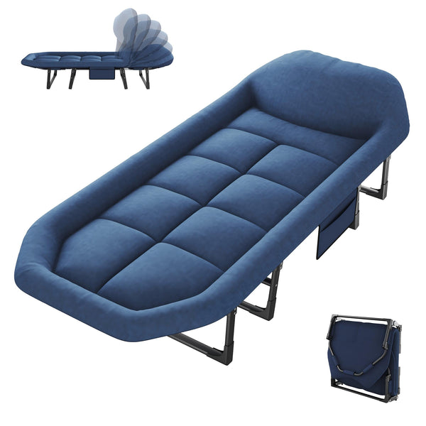 CONCETTA 71 Inch Camping Cot Extra Wide, Heavy-Duty Oxford Fabric, Portable Folding Sleeping Bed