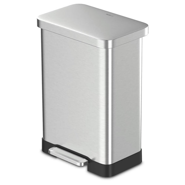 CONCETTA Kitchen Stainless Steel Waste Bin with Lid with Soft-Close Foot Pedal and Removable Inner Bin for Bathrooms, Bedrooms and Home Offices