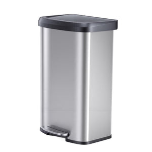 CONCETTA Kitchen Stainless Steel Waste Bin with Lid with Soft-Close Foot Pedal and Removable Inner Bin for Bathrooms, Bedrooms and Home Offices