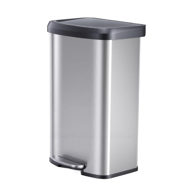 CONCETTA Kitchen Stainless Steel Waste Bin with Lid with Soft-Close Foot Pedal and Removable Inner Bin for Bathrooms, Bedrooms and Home Offices
