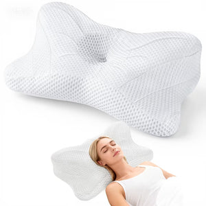 CONCETTA Cervical Pillow for Neck and Shoulder Pain Relief, Ergonomic Memory Foam Bed Pillow with Breathable Hollow Design for Side, Back, and Stomach Sleepers