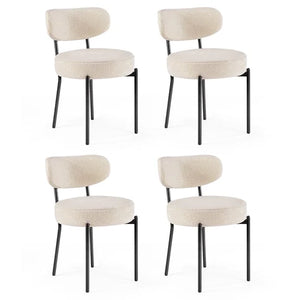 CONCETTA Round Dining Chairs, Mid-Century Modern, Soft Seat with Curved Backrest