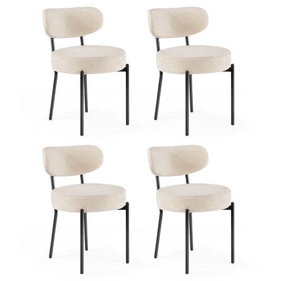 CONCETTA Round Dining Chairs, Mid-Century Modern, Soft Seat with Curved Backrest