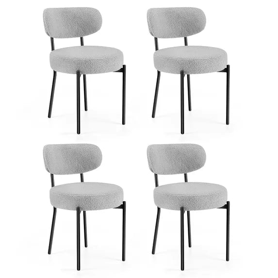 CONCETTA Round Dining Chairs, Mid-Century Modern, Soft Seat with Curved Backrest