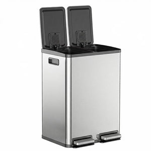 CONCETTA Kitchen Stainless Steel Waste Bin with Lid with Soft-Close Foot Pedal and Removable Inner Bin for Bathrooms, Bedrooms and Home Offices