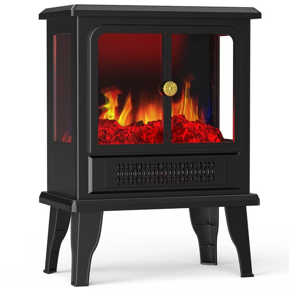 CONCETTA Freestanding Electric Heater with 3 Flame Effects and 2 Heating Modes, Ideal for Rooms up to 108 sq. ft.