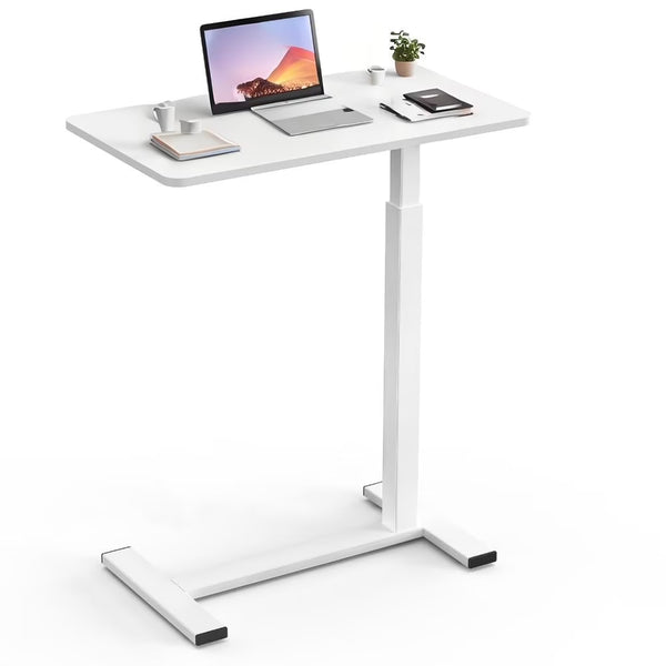 CONCETTA Small Standing Desk Rolling Table with Wheels, Portable Rolling Computer Table with Tilting Top, Adjustable Height Standing Workstation for Home Office, Bed, Sofa, Classroom