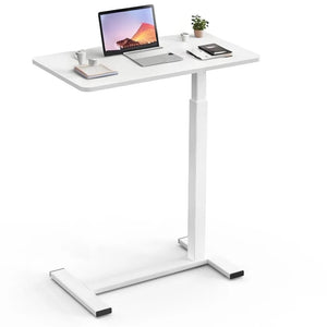 CONCETTA Small Standing Desk Rolling Table with Wheels, Portable Rolling Computer Table with Tilting Top, Adjustable Height Standing Workstation for Home Office, Bed, Sofa, Classroom