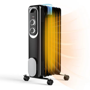 CONCETTA Oil‑Filled Radiator Heater, 1500W Portable Space Heater with Adjustable Thermostat